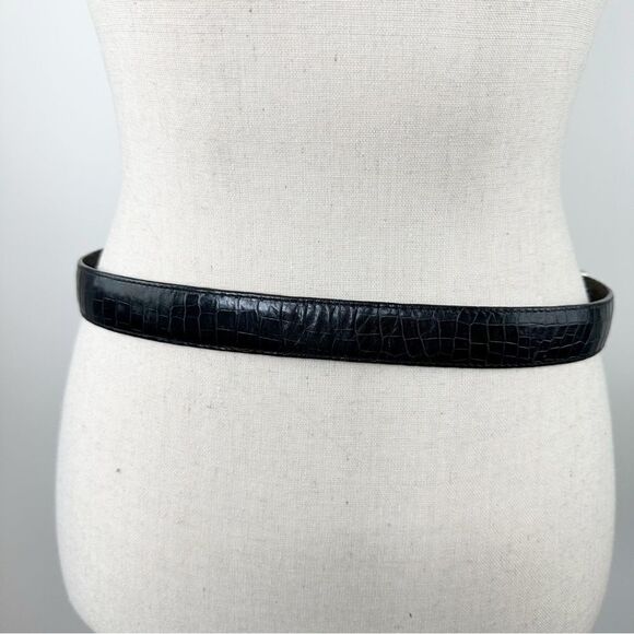 Vintage Y2K Brighton Brown & Black Reversible Croc Embossed Leather Belt Medium‎ - Picture 4 of 12